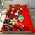 Guam Bedding Set - Tribal Flower With Special Turtles Red Color Red - Polynesian Pride