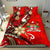 Fiji Bedding Set - Tribal Flower With Special Turtles Red Color Red - Polynesian Pride