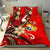 Tonga Polynesian Bedding Set - Tribal Flower With Special Turtles Red Color Red - Polynesian Pride