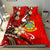 Tuvalu Polynesian Bedding Set - Tribal Flower With Special Turtles Red Color Red - Polynesian Pride