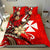 Wallis and Futuna Bedding Set - Tribal Flower With Special Turtles Red Color Red - Polynesian Pride