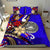 American Samoa Bedding Set - Tribal Flower With Special Turtles Blue Color Blue - Polynesian Pride