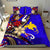 Papua Polynesian Bedding Set - Tribal Flower With Special Turtles Blue Color Blue - Polynesian Pride