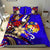 Tonga Polynesian Bedding Set - Tribal Flower With Special Turtles Blue Color Blue - Polynesian Pride