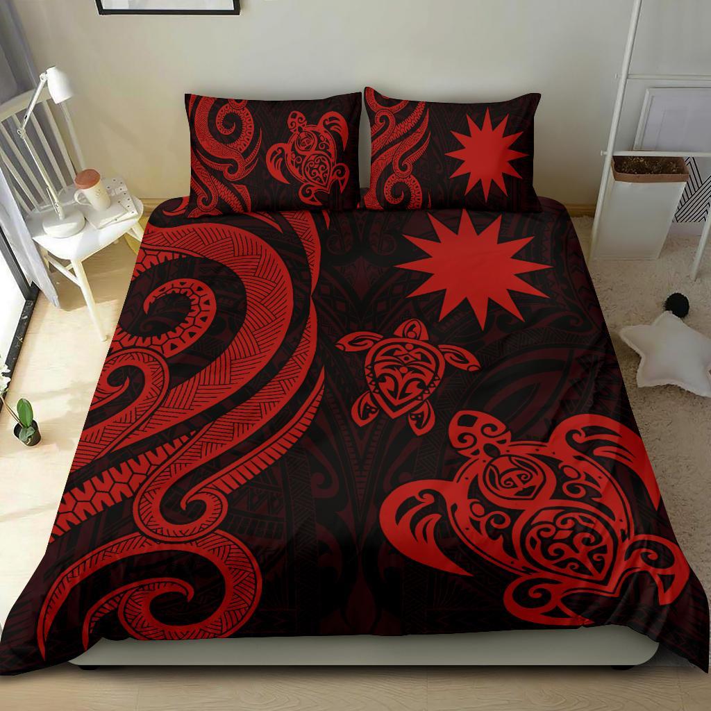 Nauru Bedding Set - Red Tentacle Turtle Red - Polynesian Pride