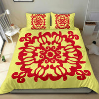 Hawaiian Quilt Turtle Pattern New Yellow Bedding Set - Skin Style - AH - Polynesian Pride