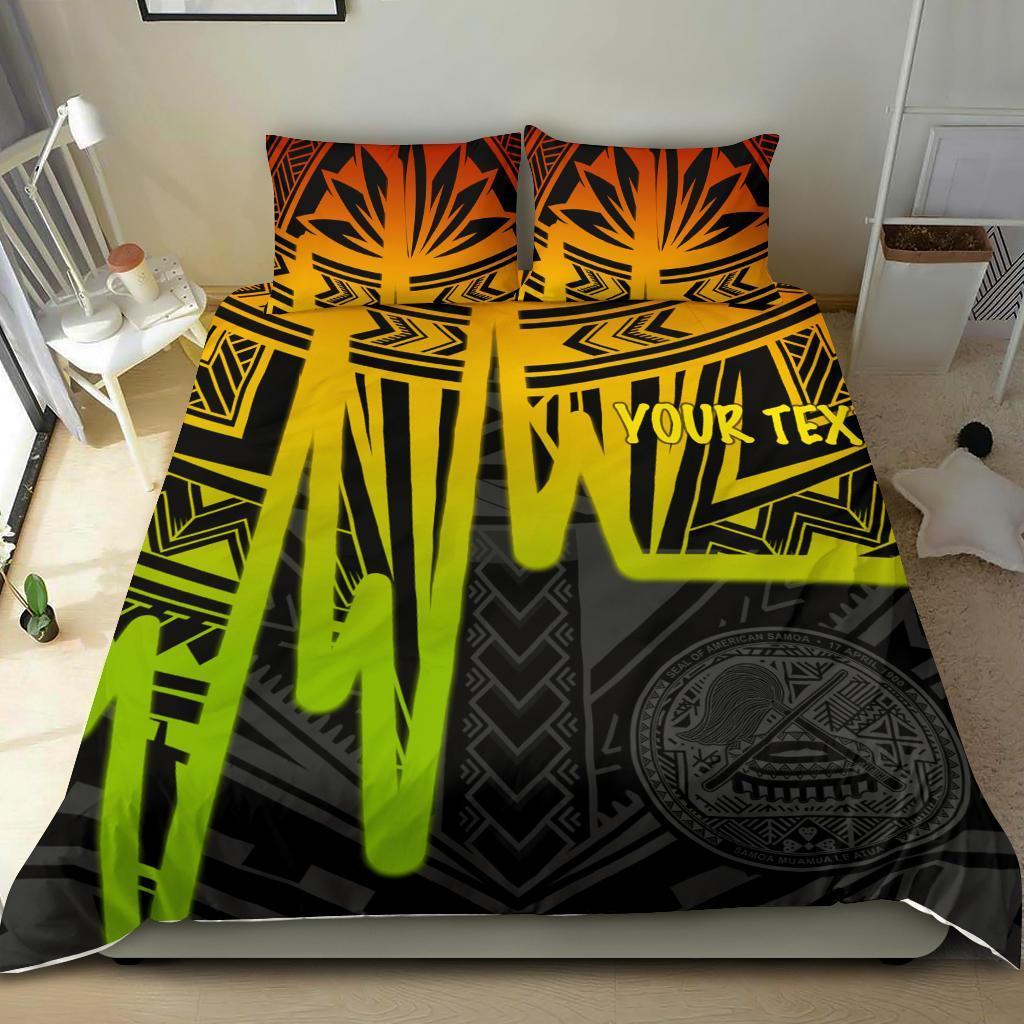 American Samoa Personalised Bedding Set - Seal With Polynesian Pattern Heartbeat Style (Reggea) Reggae - Polynesian Pride