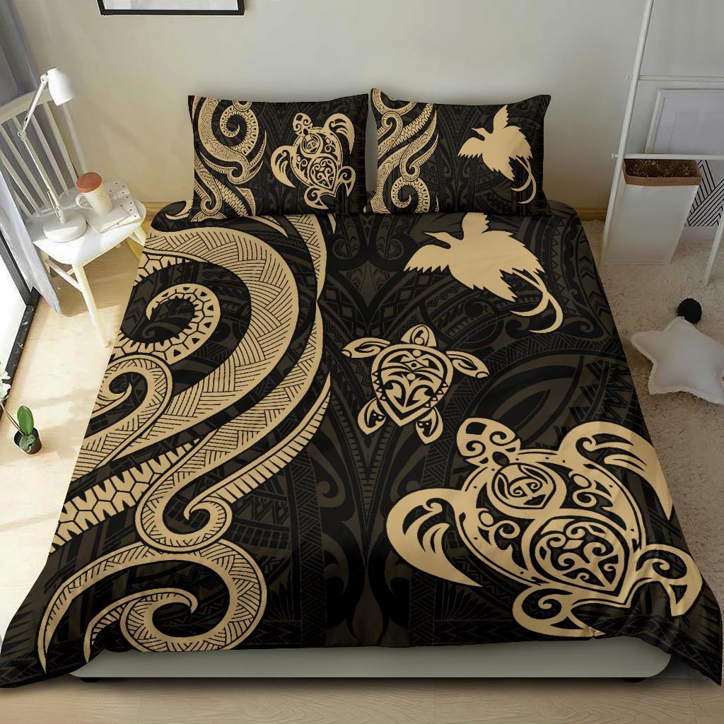 Papua New Guinea Bedding Set - Gold Tentacle Turtle Gold - Polynesian Pride