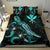 Hawaii Polynesian Bedding Set - Turtle With Blooming Hibiscus Turquoise - Polynesian Pride