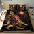 Nauru Polynesian Bedding Set - Turtle With Blooming Hibiscus Gold - Polynesian Pride