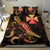 Wallis And Futuna Polynesian Bedding Set - Turtle With Blooming Hibiscus Gold - Polynesian Pride