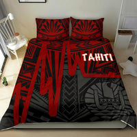 Tahiti Bedding Set - Tahiti Seal In Heartbeat Patterns Style (Red) - Polynesian Pride