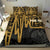 Tahiti Personalised Bedding Set - Tahiti Seal In Heartbeat Patterns Style (Gold) Gold - Polynesian Pride