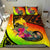 Papua New Guinea Bedding Set - Polynesian Hook And Hibiscus (Raggae) Art - Polynesian Pride