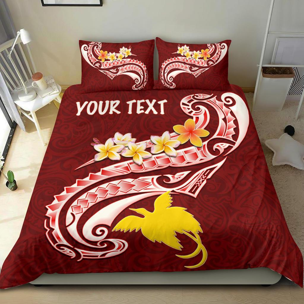 Papua New Guinea Custom Personalised Bedding Set - PNG Seal Polynesian Patterns Plumeria - Polynesian Pride