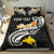 Papua New Guinea Custom Personalised Bedding Set - PNG Seal Polynesian Patterns Plumeria (Black) - Polynesian Pride