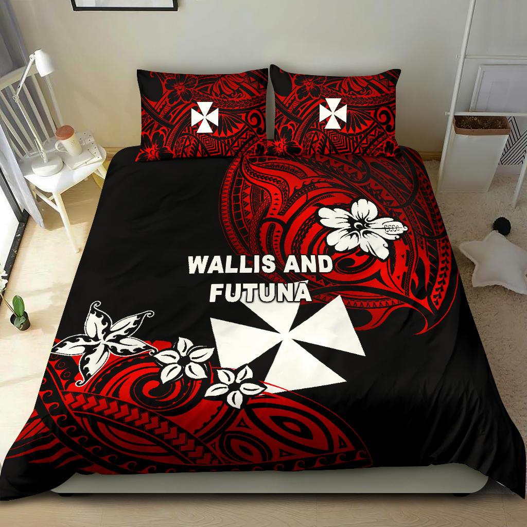 Wallis and Futuna Rugby Bedding Set Unique Vibes Red - Polynesian Pride