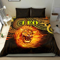 Sun In Leo Zodiac Bedding Set Polynesian Tattoo Unique Vibes Art - Polynesian Pride