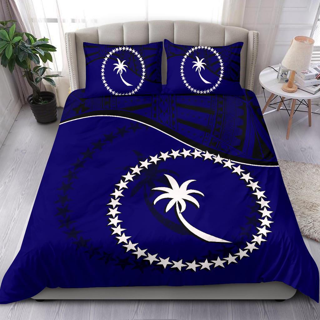 Chuuk Duvet Cover Set - Chuuk Flag Dark Blue - Polynesian Pride