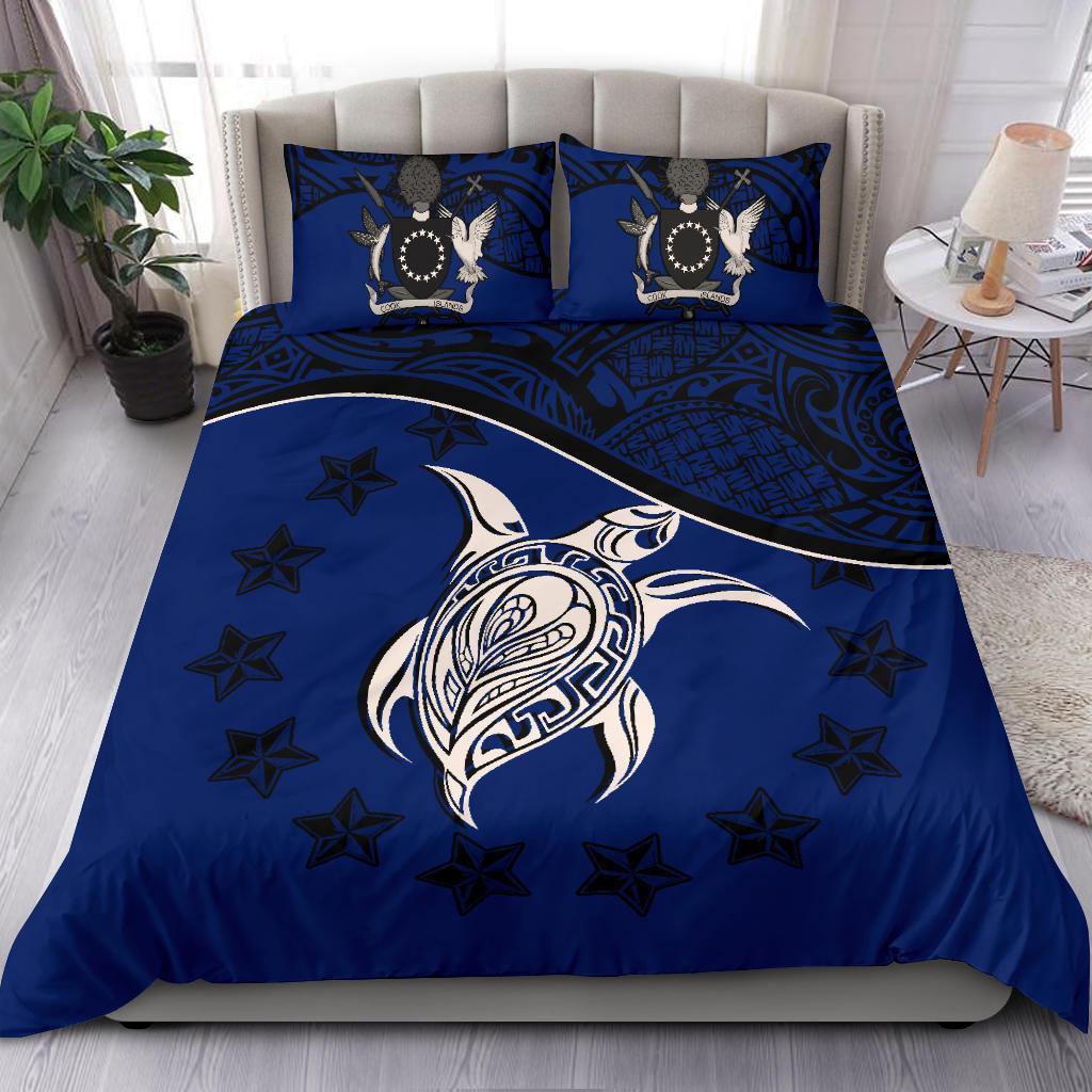 Polynesian Duvet Cover Set - Cook Islands Bedding Set Dark Blue - Polynesian Pride