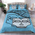 Marquesas Islands Duvet Cover Set - Tiki Face Pattern Blue - Polynesian Pride