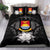 Kiribati Duvet Cover Set - Kiribati Coat Of Arms & Gray Hibiscus - Polynesian Pride