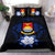 Kiribati Duvet Cover Set - Kiribati Coat Of Arms & Dark Blue Hibiscus - Polynesian Pride