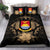 Kiribati Duvet Cover Set - Kiribati Coat Of Arms & Brown Hibiscus - Polynesian Pride