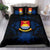 Kiribati Duvet Cover Set - Kiribati Coat Of Arms & Dark Blue Hibiscus - Polynesian Pride