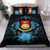 Kiribati Duvet Cover Set - Kiribati Coat Of Arms & Blue Hibiscus - Polynesian Pride