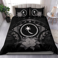 Chuuk Duvet Cover Set - Chuuk Flag & Gray Hibiscus - Polynesian Pride