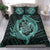 Hawaiian Hammerhead Shark Yin Yang Polynesian Bedding Set - Turquoise - Polynesian Pride