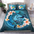 Polynesian Duvet Cover Set - Hawaii Bedding Set Blue Plumeria Animal Turtle Tattoo - Polynesian Pride