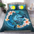 Polynesian Duvet Cover Set - Palau Bedding Set Blue Plumeria Animal Tattoo - Polynesian Pride