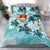 Polynesian Duvet Cover Set - Kiribati Bedding Set Blue Turtle Hibiscus - Polynesian Pride