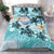 Polynesian Duvet Cover Set - Marshall Islands Bedding Set Blue Turtle Hibiscus - Polynesian Pride