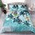 Polynesian Duvet Cover Set - Solomon Islands Bedding Set Blue Turtle Hibiscus - Polynesian Pride