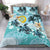 Polynesian Duvet Cover Set - Vanuatu Bedding Set Blue Turtle Hibiscus - Polynesian Pride