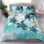 Polynesian Duvet Cover Set - Wallis And Futuna Bedding Set Blue Turtle Hibiscus - Polynesian Pride