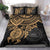 American Samoa Polynesian Duvet Cover Set - Gold Turtle - Polynesian Pride