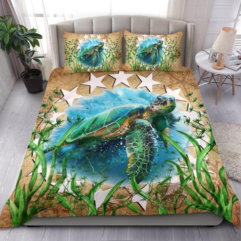 Cook Islands Bedding Set Sea Turtle Vintage Gold - Polynesian Pride