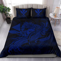 Hawaiian Map Hula Girl Hibiscus Kanaka Polynesian Bedding Set - Blue - Polynesian Pride