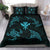 Polynesian Turtle Hammerhead Shark Ray Kanaka Hawaii Bedding Set Circle Blue - Polynesian Pride