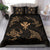 Polynesian Turtle Hammerhead Shark Ray Kanaka Hawaii Bedding Set Circle Gold - Polynesian Pride