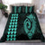 Hawaiian Kakau Fish Hook Polynesian Bedding Set - Turquoise - Polynesian Pride