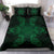 Hawaiian Turtles Tribal Mask Polynesian Bedding Set Green - Polynesian Pride