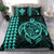 Hawaiian Map Kakau Turtle Kanaka Polynesian Bedding Set - Turquoise - Polynesian Pride