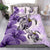 Polynesian Duvet Cover Set - Papua New Guinea Bedding Set Polynesia Turtle Hibiscus Purple - Polynesian Pride