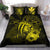 Hawaiian Map Hibiscus Kanaka Polynesian Bedding Set - Harold Turtle - Yellow - Polynesian Pride