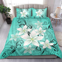 Hawaiian Plumeria Polynesian Bedding Set - Turquoise - Polynesian Pride